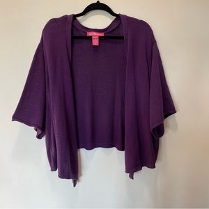 Woman Within Short Sleeve Knit Purple Open Cardigan Women’s  Size 5X